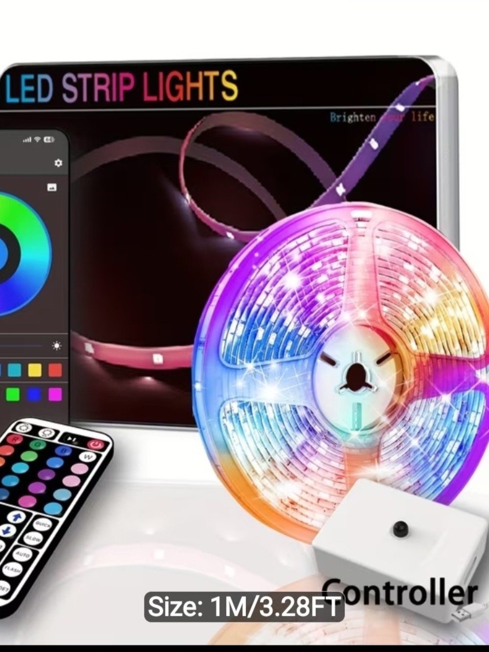 RGB LED Strip Lights with Remote Controller - Pink